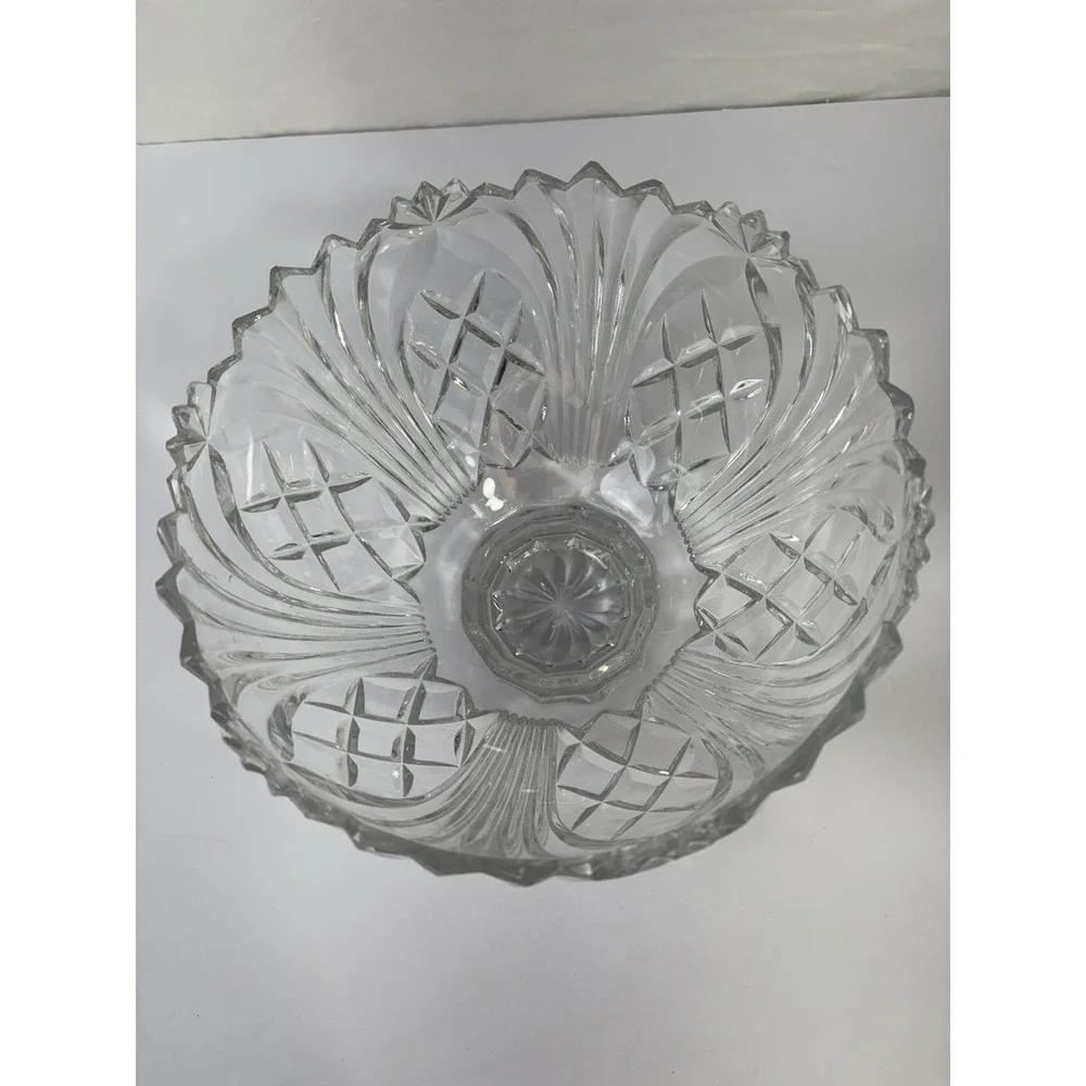 Vintage Lead Crystal Pedestal Bowl‎ 9
